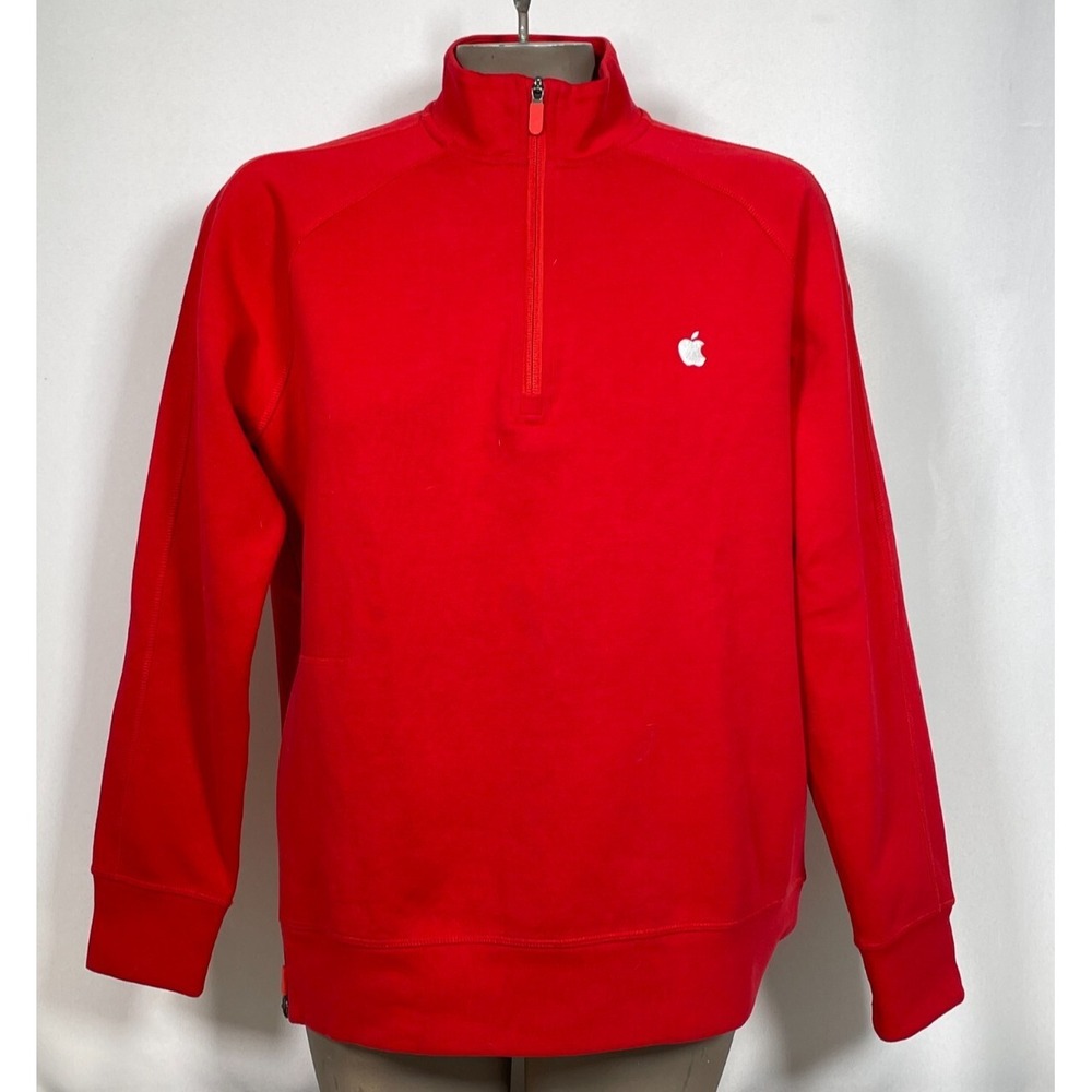 Apple Store Employee Red 1/4 Zip Pullover Jacket Women's SMALL